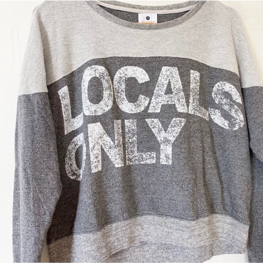 Sundry Locals Only Cropped Sweatshirt. View 3
